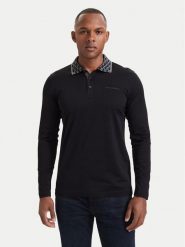KARL LAGERFELD Polo 745003 564200 Czarny Regular Fit. Czarne koszulki polo męskie KARL LAGERFELD, m, bez wzorów, z bawełny, bez ramiączek. Za 609.99 zł.