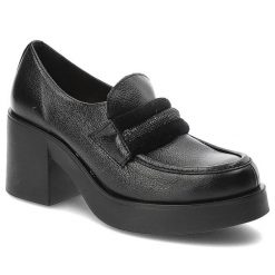 Czarne Półbuty Lemar Wygodne Skórzane Buty. Czarne półbuty damskie Lemar, bez wzorów, ze skóry, biznesowe, bez obcasa, na obcasie, bez zapięcia. Za 314.99 zł.