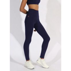 Ekologiczne Legginsy Damskie - Eco Navy 2XS. Niebieskie legginsy damskie POWERLAYER, xs, bez wzorów, z poliesteru, na fitness i siłownię. Za 162.99 zł.