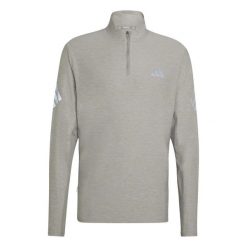 Koszulka z długim rękawem i zamkiem błyskawicznym 1/4 adidas Iconic Adi365. Szare koszulki sportowe męskie Adidas, l, bez wzorów, z materiału, bez kołnierzyka, bez ramiączek, do biegania. Za 218.00 zł.