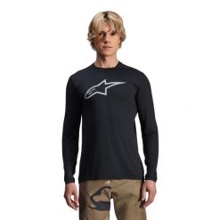 Dżersej z długim rękawem Alpinestars A-Dura Astar. Czarne bluzy męskie Alpinestars, bez wzorów, z dżerseju, bez kaptura. Za 341.00 zł.