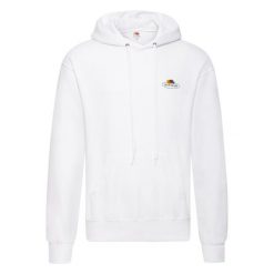 Bluza Męska Vintage Classic Z Nadrukowanym Logo. Białe bluzy męskie Fruit of the Loom, m, bez wzorów, z bawełny, z kapturem. Za 99.99 zł.