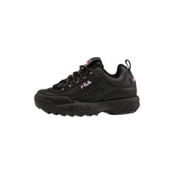 Sneakersy damskie Fila Disruptor. Czarne obuwie sportowe damskie Fila, bez wzorów, z materiału, trekkingowe. Za 269.00 zł.