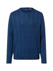 Polo Ralph Lauren Męski sweter z dzianiny Mężczyźni Bawełna niebieski jednolity, XXL. Niebieskie swetry przez głowę męskie Polo Ralph Lauren, m, bez wzorów, z bawełny, bez kołnierzyka. Za 949.95 zł.