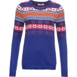 Sweter bonprix szafirowy wzorzysty. Niebieskie swetry damskie bonprix. Za 99.99 zł.