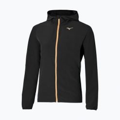 Kurtka do biegania damska Mizuno Alpha Jacket. Czarne kurtki sportowe damskie Mizuno, bez wzorów, bez kaptura, do biegania. Za 249.99 zł.