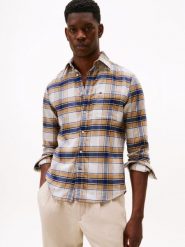 Tommy Hilfiger koszula flanelowa Mężczyźni Regular Fit Bawełna beżowy|niebieski|biały, L. Białe koszule męskie Tommy Hilfiger, l, bez wzorów, z bawełny, bez kołnierzyka, bez ramiączek. Za 279.95 zł.
