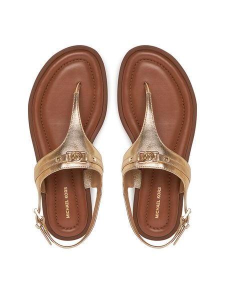 MICHAEL Michael Kors Sandały 40S5MAFS2M Złoty. Żółte klapki damskie MICHAEL Michael Kors, bez wzorów, ze skóry, bez obcasa, bez zapięcia. Za 494.99 zł.