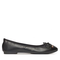 Baleriny DeeZee. Czarne baleriny damskie DeeZee, bez wzorów, bez obcasa. Za 59.99 zł.