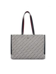 Tommy Hilfiger Torebka Th Jacquard Tote AW0AW19009 Niebieski. Niebieskie torebki do ręki damskie Tommy Hilfiger, bez wzorów, z materiału, bez dodatków. Za 699.99 zł.