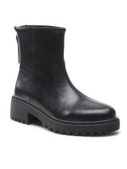 Jenny Fairy Botki WFA1954-1 Czarny. Czarne botki damskie Jenny Fairy, ze skóry, bez obcasa, na płaskiej podeszwie, bez zapięcia. Za 135.99 zł.