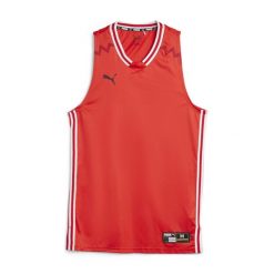 Jersey Puma Hoops team game. Białe koszulki sportowe męskie Puma, bez wzorów, z jersey, bez kołnierzyka, bez ramiączek, do koszykówki. Za 122.25 zł.