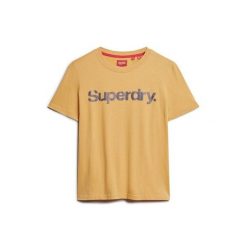 Damska koszulka z metalicznym logo Superdry Core. Żółte t-shirty damskie Superdry., xs, bez wzorów, klasyczne, bez kołnierzyka. Za 147.55 zł.