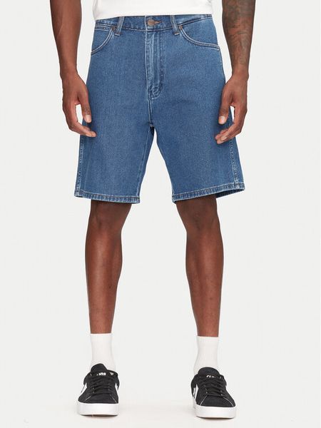 Wrangler Szorty jeansowe Frontier 112362493 Niebieski Relaxed Fit. Niebieskie szorty męskie Wrangler, m, bez wzorów, z bawełny. Za 159.00 zł.