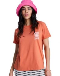 Koszulka z krótkim rękawem dla Kobiety OCEANREGULAR Różowy. Brązowe t-shirty damskie Roxy, m, bez wzorów, z bawełny, klasyczne, bez kołnierzyka. Za 76.99 zł.
