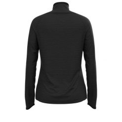 Bluza tech. damska Odlo Mid layer 1/2 zip RUN EASY WARM. Czarne bluzy damskie Odlo, bez wzorów, bez kaptura. W wyprzedaży za 215.99 zł.