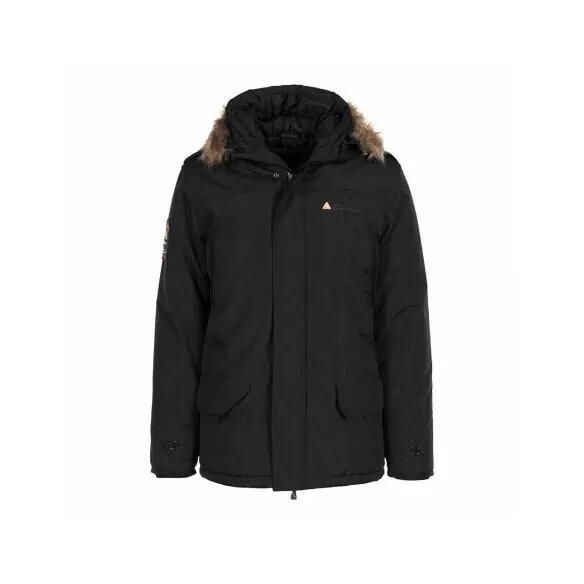 Parka Peak Mountain Capeak. Czarne parki męskie Peak Mountain, xl, bez wzorów, z futra. Za 336.50 zł.