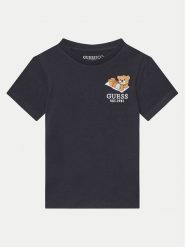 Guess T-Shirt N5GI08 K8HM4 Niebieski Regular Fit. Niebieskie t-shirty i topy dla dziewczynek Guess, z aplikacjami, z bawełny, bez ramiączek. Za 59.99 zł.