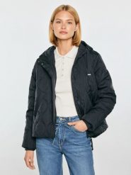 Kurtka damska przejściowa z kapturem czarna wintera 906. Czarne kurtki damskie Big Star, l, bez wzorów, z jeansu, retro, z kapturem. Za 329.99 zł.