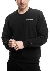 Bluza męska Champion Crewneck Sweatshirt. Czarne bluzy męskie Champion, m, z aplikacjami, z bawełny, bez kaptura. Za 189.00 zł.