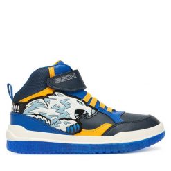 Sneakersy Geox. Niebieskie trampki i tenisówki chłopięce Geox, bez wzorów, bez zapięcia. Za 289.99 zł.