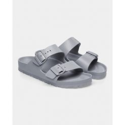 Klapki damskie Birkenstock Arizona Eva Stone Concalz S. Szare klapki damskie Birkenstock, bez wzorów, z materiału, klasyczne, bez obcasa. Za 289.99 zł.