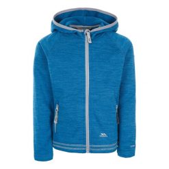 Bluza Polarowa Dziewczęca Z Kapturem. Niebieskie bluzy dla dziewczynek Trespass, bez wzorów, z polaru, bez ramiączek, z kapturem. Za 90.99 zł.