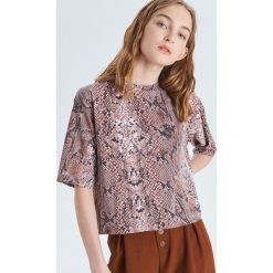 Koszulka z wężowym wzorem - Brązowy. T-shirty damskie marki Cropp. W wyprzedaży za 19.99 zł.