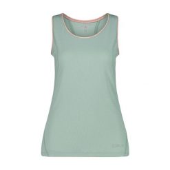 Damska koszulka bez rękawów z poliestru CMP Unlimitech. Zielone koszulki sportowe damskie CMP, bez wzorów, bez kołnierzyka, bez ramiączek, trekkingowe. Za 152.95 zł.