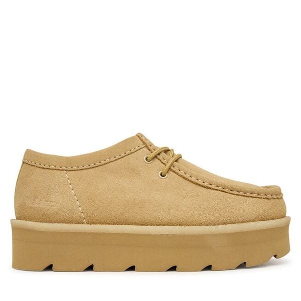 Półbuty Clarks. Brązowe półbuty damskie Clarks, bez wzorów, bez obcasa, na płaskiej podeszwie, bez zapięcia. Za 479.99 zł.