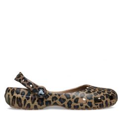 Baleriny Crocs. Brązowe baleriny damskie Crocs, bez wzorów, bez obcasa. Za 219.99 zł.