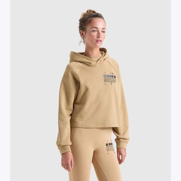 Bluza damska DIADORA L. HOODIE CROP MANIFESTO. Brązowe bluzy damskie Diadora, l, bez wzorów, bez kaptura. Za 129.99 zł.
