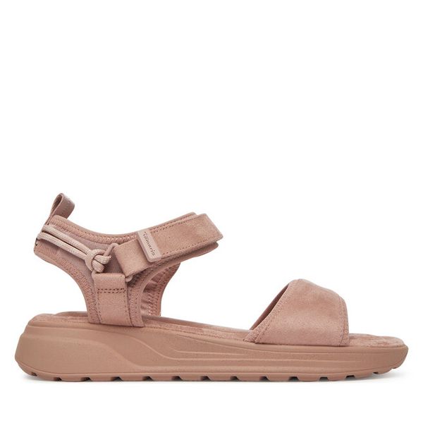 Sandały Tamaris. Czerwone sandały damskie Tamaris, bez wzorów, bez obcasa, na koturnie, bez zapięcia. Za 189.99 zł.