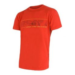 SENSOR Termoaktywna koszulka męska MERINO ACTIVE PT TEE SS-S-Pomarańczowy. Zielone koszulki sportowe męskie Sensor, l, bez wzorów, z materiału, bez kołnierzyka, bez ramiączek, do biegania. Za 209.90 zł.