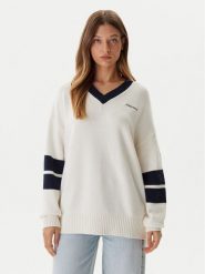 Guess Jeans Sweter W5BR10 Z0561 Écru Relaxed Fit. Swetry damskie Guess Jeans, xl, z aplikacjami, z bawełny, bez kołnierzyka, bez ramiączek, bez kaptura. Za 439.00 zł.