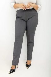 Spodnie Liora w odcieniach szarości - elegancja i komfort w jednym Plus Size Oversize. Szare spodnie materiałowe damskie Moda Size Plus Iwanek, plus size, bez wzorów, z poliesteru. Za 179.90 zł.