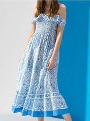Bawełniana sukienka midi w stylu boho - wielobarwny. Sukienki damskie Sinsay, l, bez wzorów, z bawełny, boho, bez kołnierzyka, bez ramiączek, midi. W wyprzedaży za 39.99 zł.