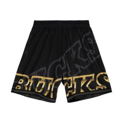Szorty Milwaukee Bucks NBA Big Face 4.0 Fashion. Czarne krótkie spodenki sportowe męskie Mitchell & Ness, l, bez wzorów, do koszykówki. Za 338.00 zł.