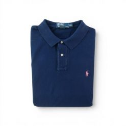 Second life - Polo Ralph Lauren koszulka męska z krótkim rękawem - Jak nowy. Niebieskie koszulki polo męskie Ralph Lauren, l, bez wzorów, z materiału, casualowe, bez ramiączek. Za 127.76 zł.