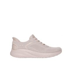 Buty sportowe damskie Skechers Bobs Squad-Chaos SLIP-INS. Brązowe obuwie sportowe damskie Skechers, bez wzorów, z materiału. Za 299.00 zł.