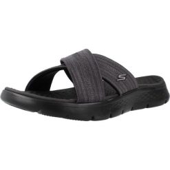 Sandały SKECHERS GO WALK FLEX Szary. Szare sandały damskie Skechers, bez wzorów, z tkaniny, bez obcasa, bez zapięcia. Za 174.99 zł.