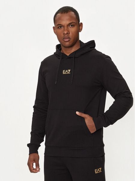 EA7 Emporio Armani Bluza 8NPM32 PJVRZ 0208 Czarny Regular Fit. Czarne bluzy męskie EA7 Emporio Armani, m, bez wzorów, z bawełny, bez kaptura. Za 299.99 zł.