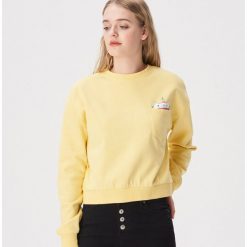 Bluza z kotem w kieszonce - Żółty. Bluzy damskie Sinsay. Za 39.99 zł.