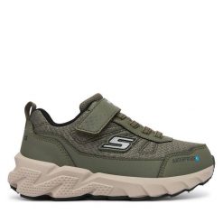 Sneakersy Skechers. Zielone trampki i tenisówki chłopięce Skechers, bez wzorów, sportowe, bez zapięcia. Za 249.99 zł.