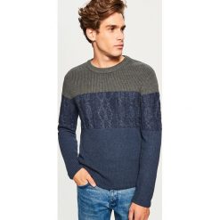 Sweter - Granatowy. Niebieskie swetry przez głowę męskie Reserved. Za 119.99 zł.