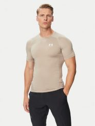 Under Armour Koszulka techniczna Ua HeatGear® Armour 1361518 Beżowy Slim Fit. Brązowe koszulki sportowe męskie Under Armour, m, bez wzorów, z syntetyku, bez kołnierzyka, bez ramiączek, na fitness i siłownię. Za 149.99 zł.