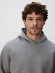 Bluza regular z kapturem - jasnoszary. Szare bluzy męskie Reserved, l, bez wzorów, z dzianiny, z kapturem. Za 149.99 zł.