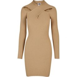 Damska sukienka z dzianiny w prążki Urban Classics. Brązowe sukienki damskie Urban Classics, xl, bez wzorów, z dzianiny, eleganckie, bez kołnierzyka, bez ramiączek, sportowe. Za 275.00 zł.