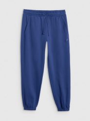 4F Spodnie dresowe joggery męskie - granatowe L. Niebieskie spodnie sportowe męskie 4f, l, bez wzorów, z bawełny. Za 149.99 zł.