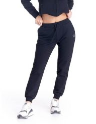 Damskie spodnie dresowe z mankietami Basic. Czarne spodnie dresowe damskie LEONE 1947 APPAREL, l, bez wzorów, z bawełny. Za 105.21 zł.